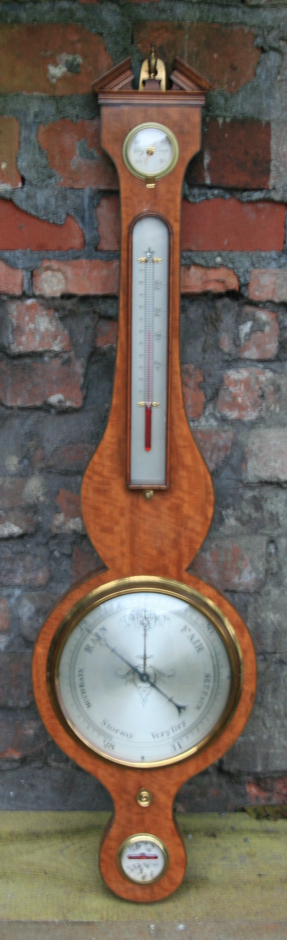 C19th Satinwood barometer