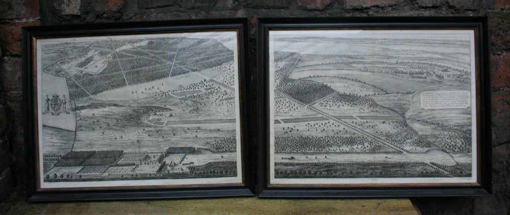 Set of four prints Grimsthorpe in the County of Lincolne C1707 by Johannes Kip 