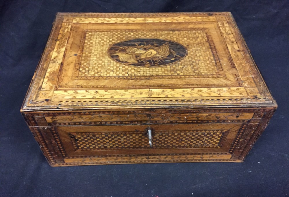 C19th Napoleonic Prisoner of war straw covered box 