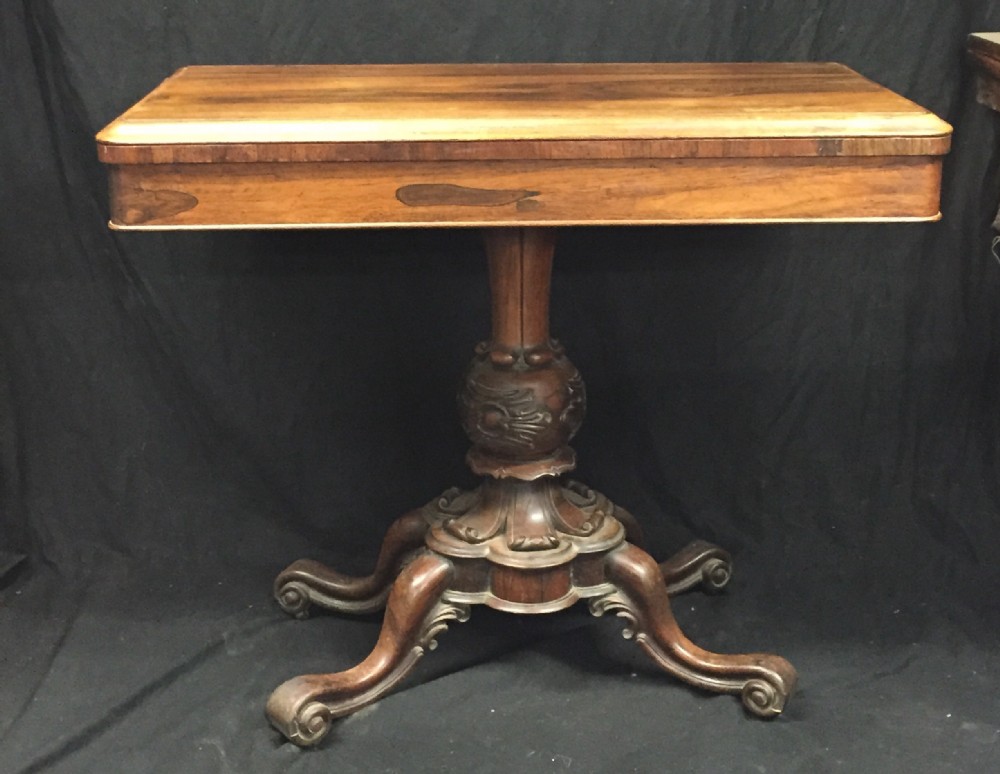 C19th rosewood card table