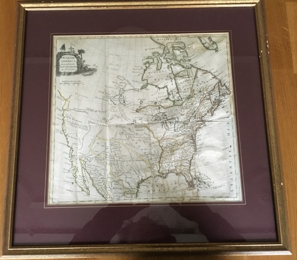 Map of North America C1780 by Thos Kitchin