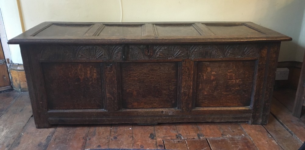 C17th panelled coffer