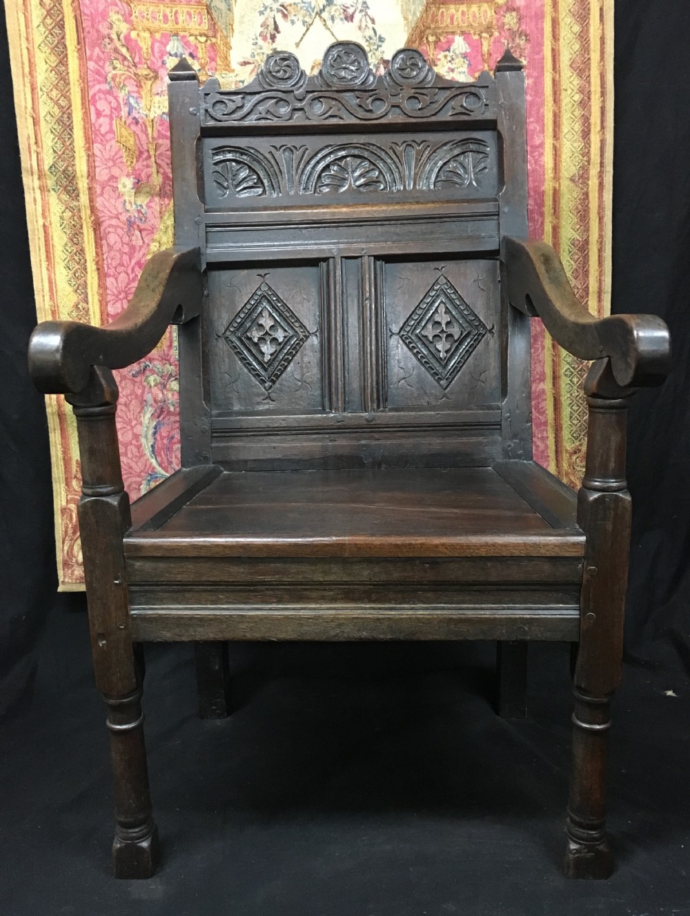 C17th and later Oak Wainscot Chair