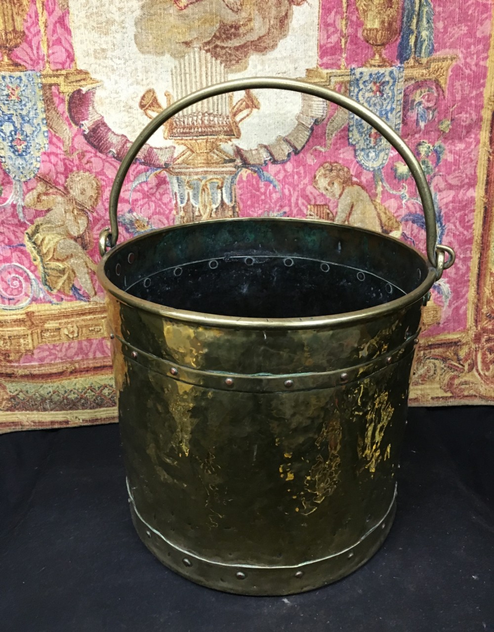 C19th Brass log or coal bucket
