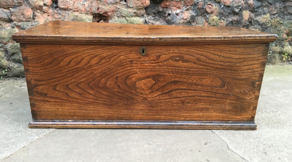 C19th Elm blanket box