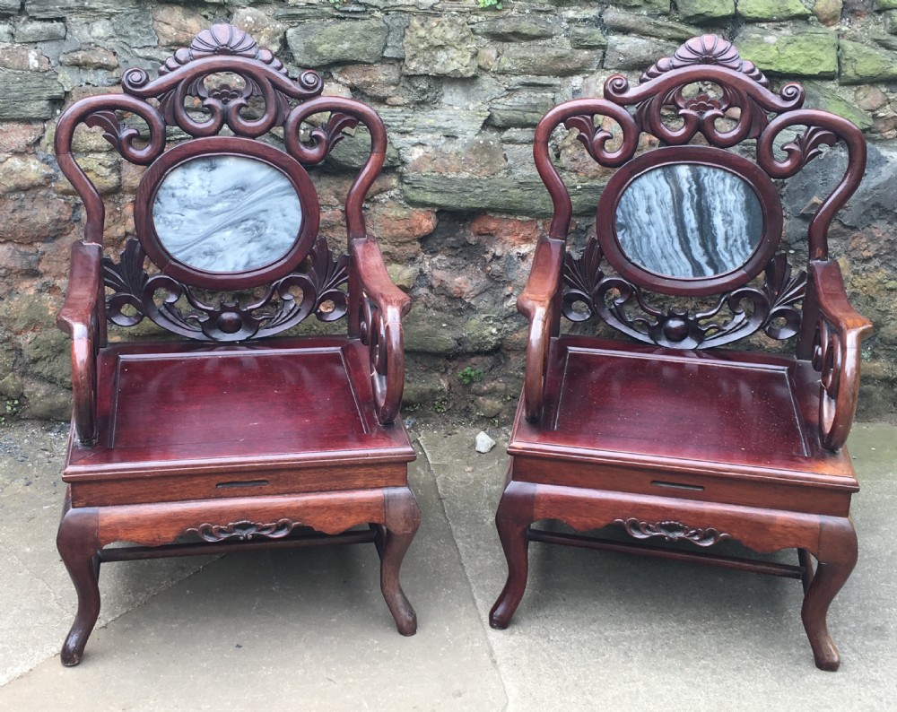 Pair of Chinese armchairs