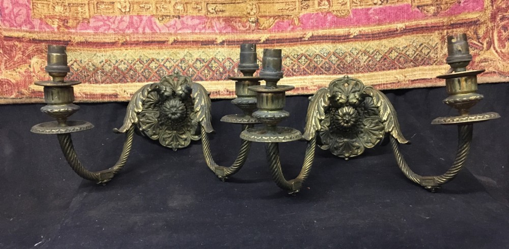 Pair of Regency Gilt brass candle sconces 