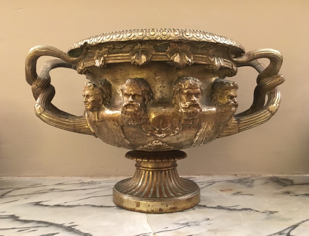 C19th Gilt Bronze Warwick Vase
