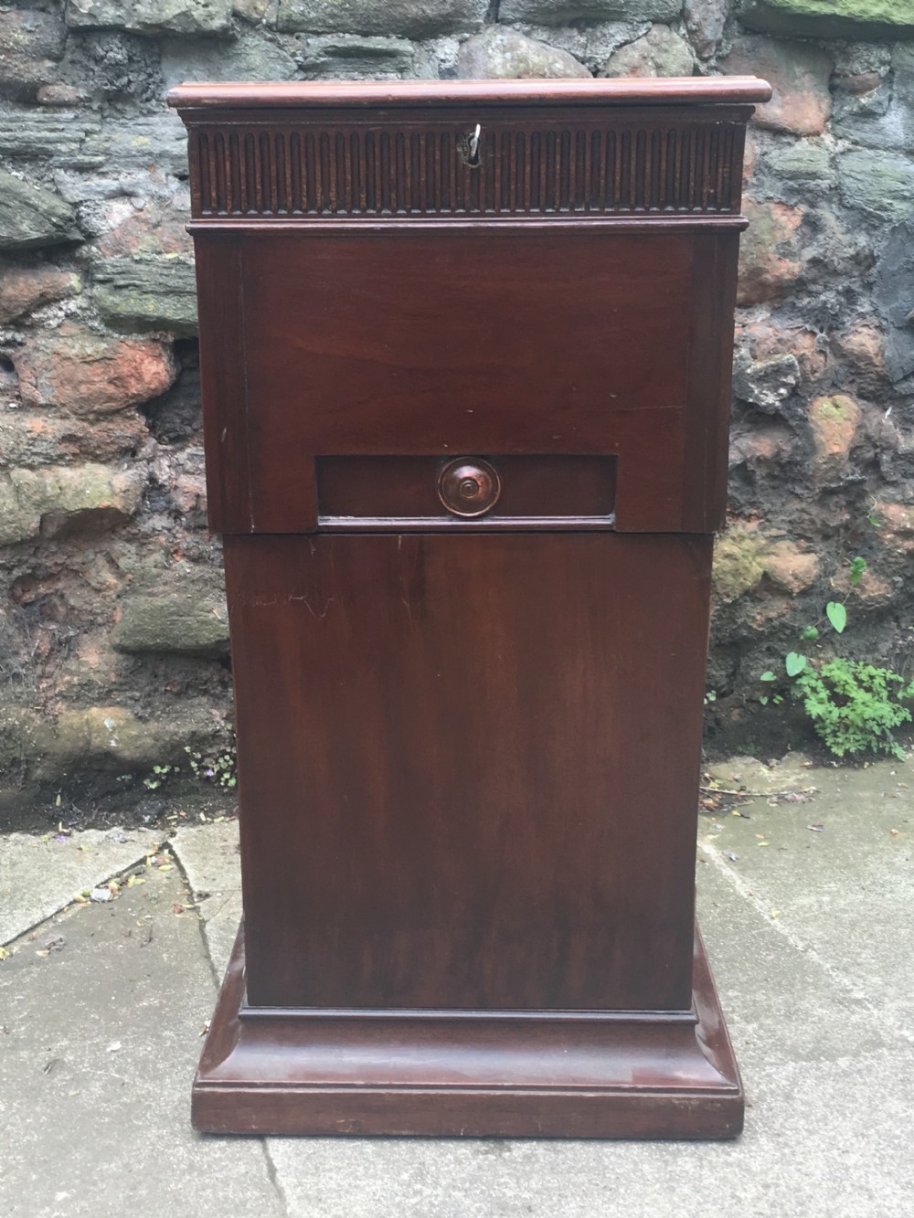 C18th Mahogany pedestal with plate warmer and cupboards