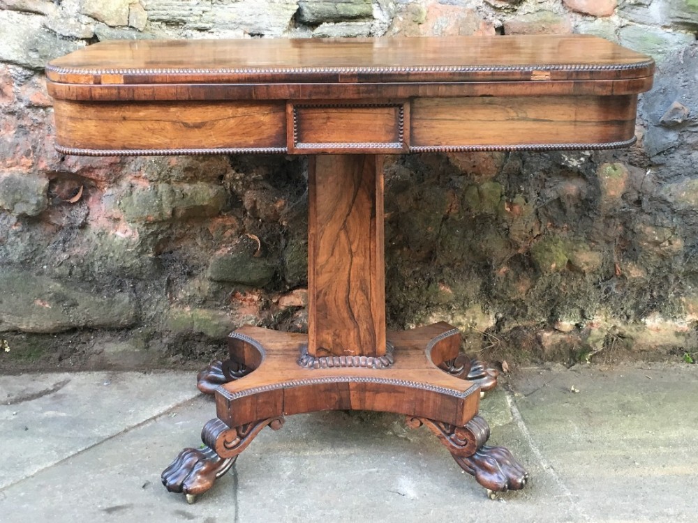 C19th Rosewood Card Table