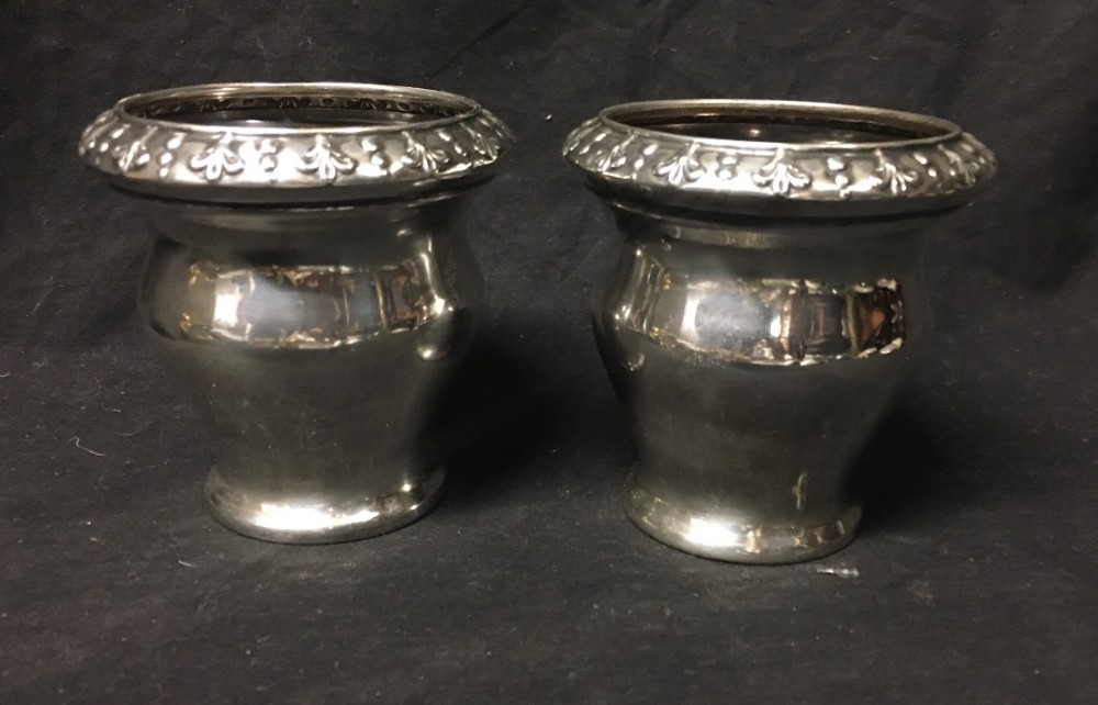 Pair of HM silver beakers by Barnard Bros