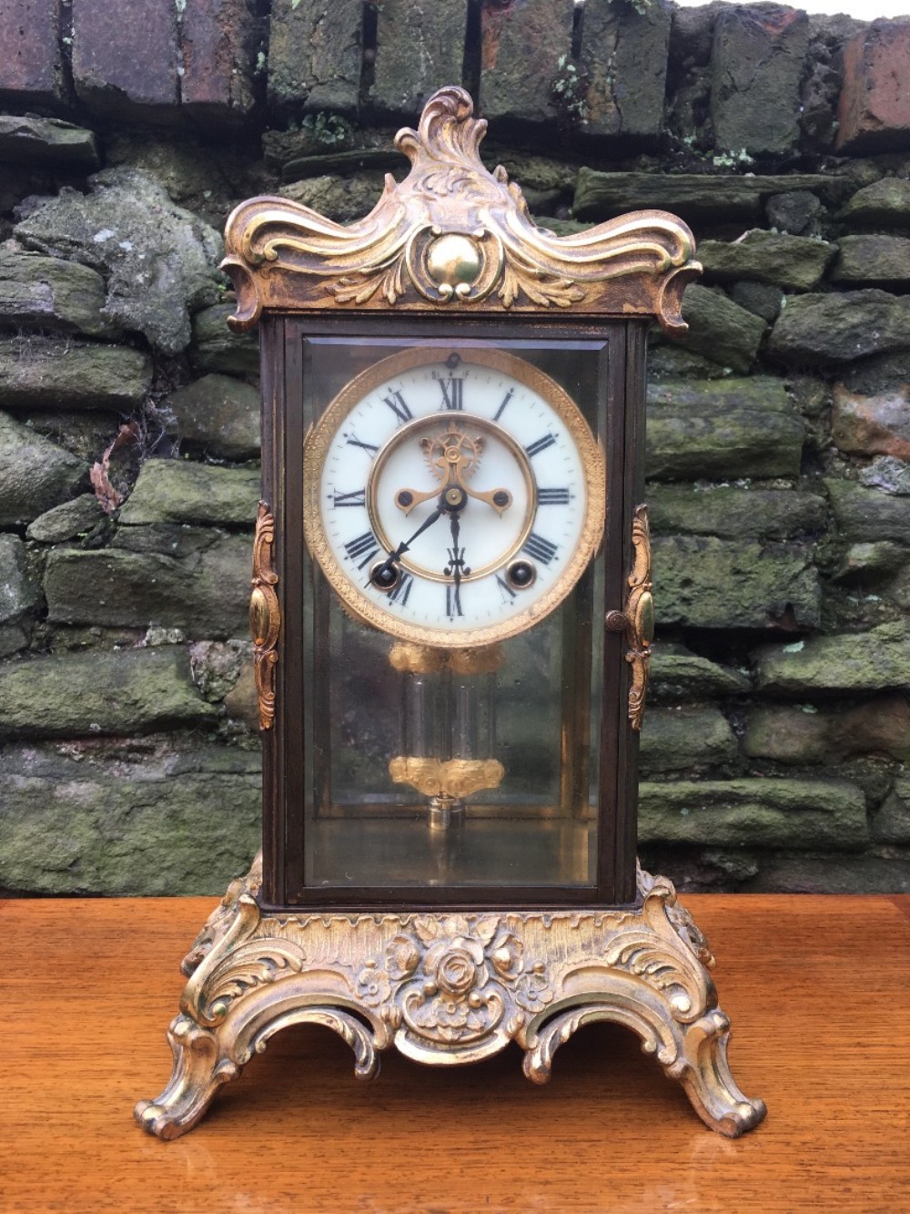 C19th Four Glass mantle clock