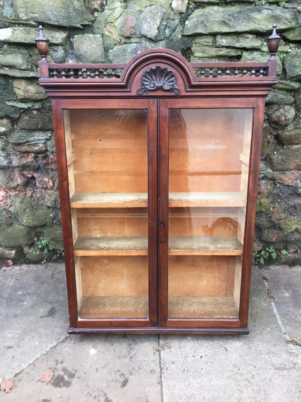 C19th Glazed wall cabinet