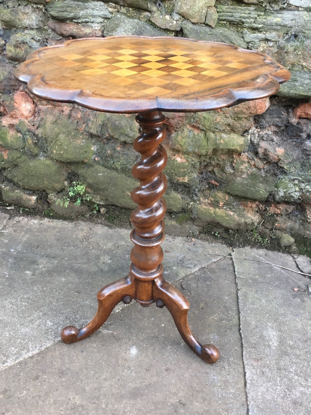 C19th solid rosewood dished top table