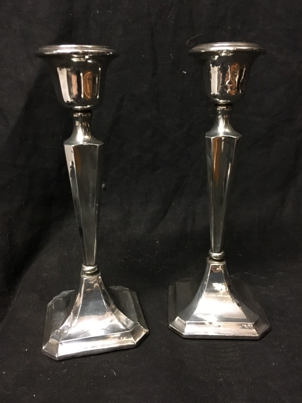 Pair of HM silver candlesticks