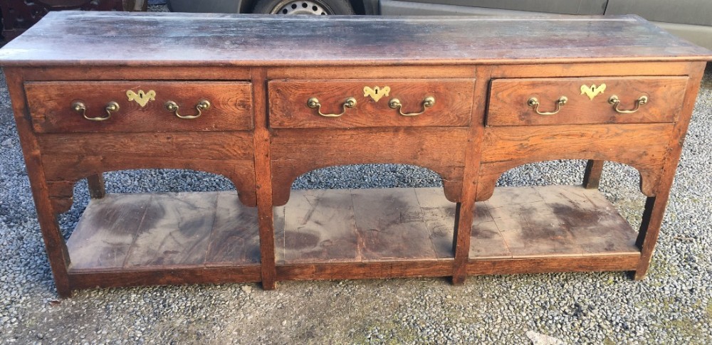 C18th unrestoreed,oak pot board dresser base