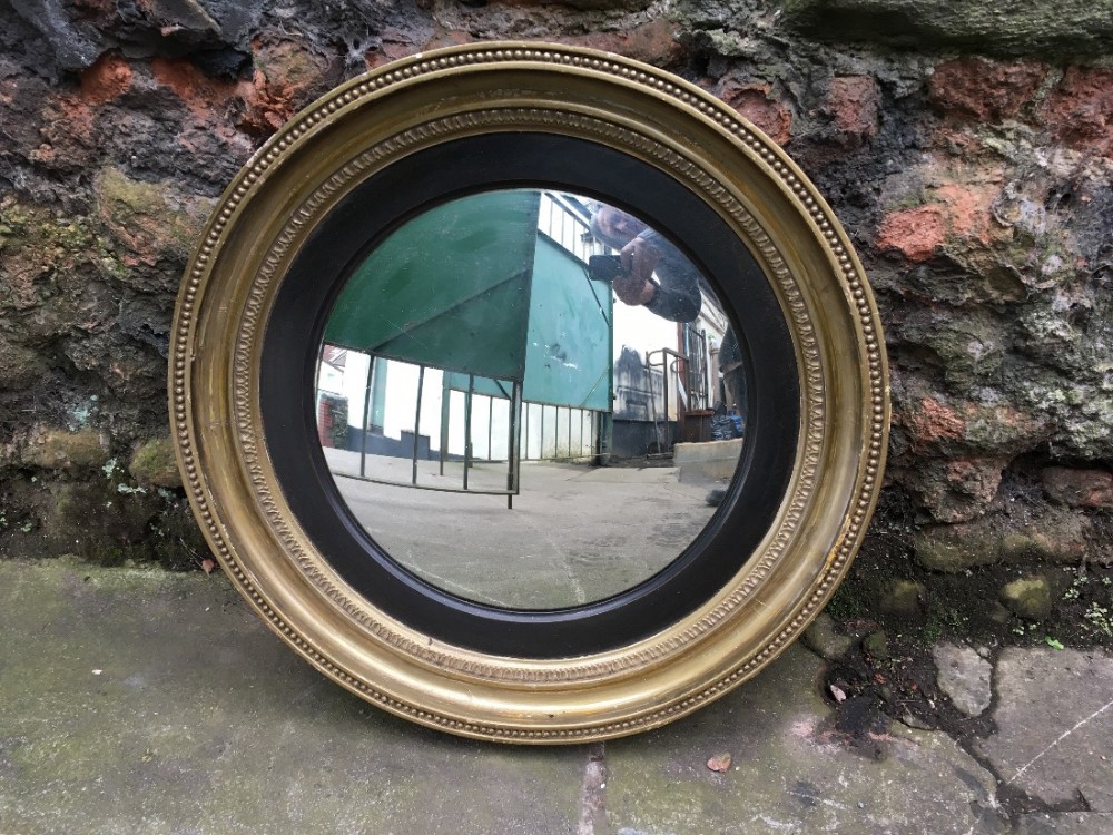 C19th gilt Convex mirror