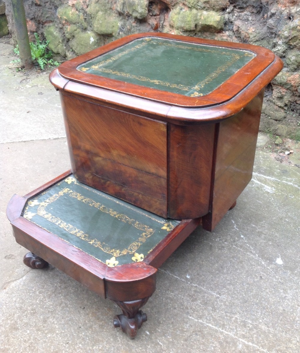 C19th mahogany step commode