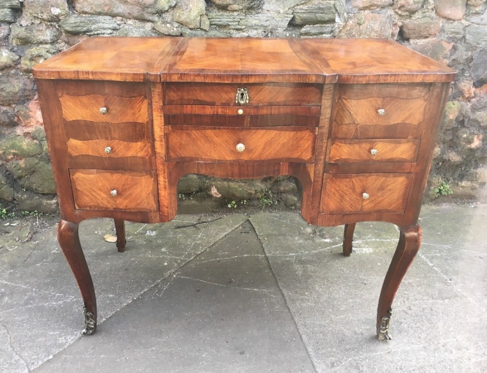 C19th French king wood and walnut  Poudreuse with impressive interior
