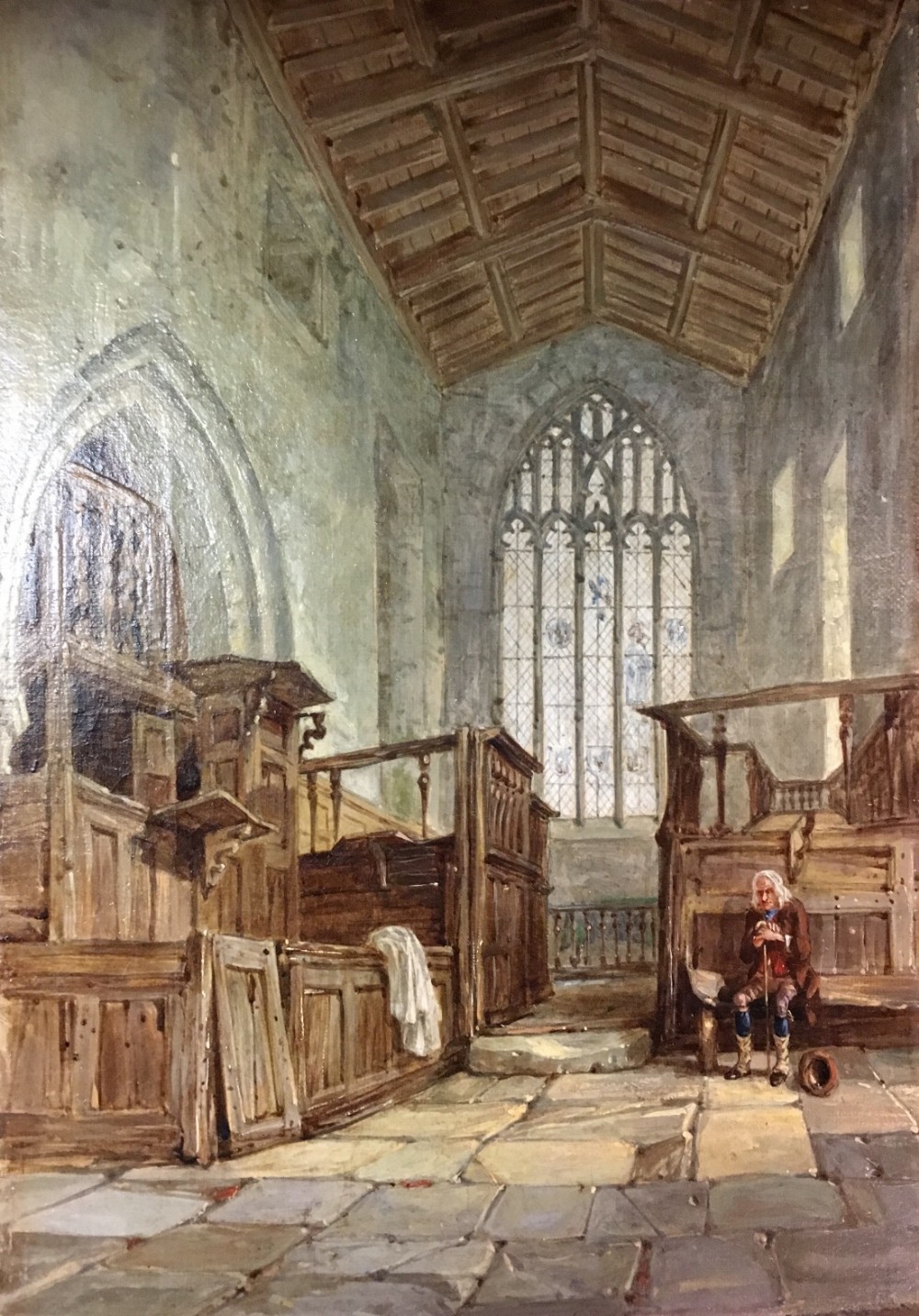 C19th small oil painting on canvas