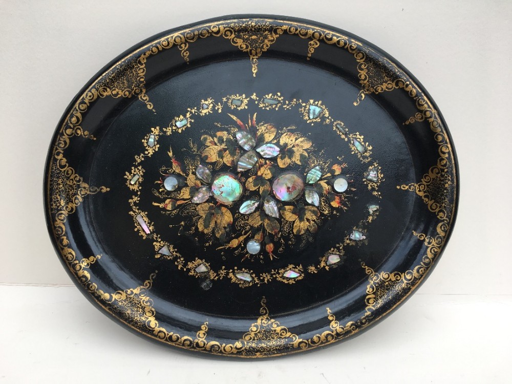 C19th papier mache tray