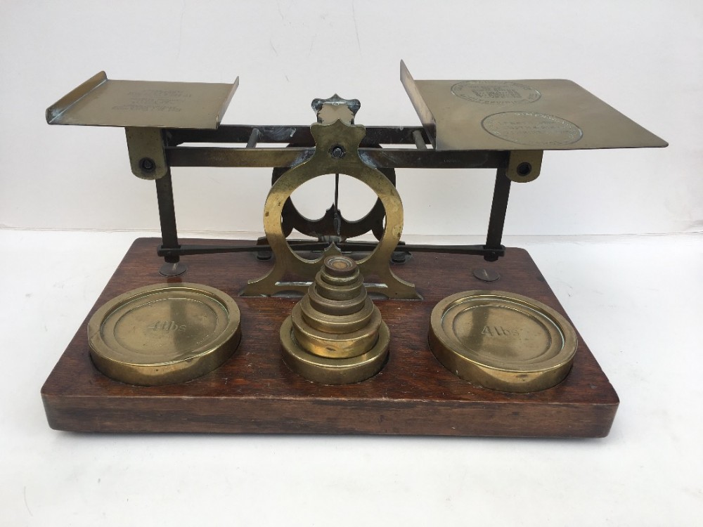 C19th post office set of postal scales 