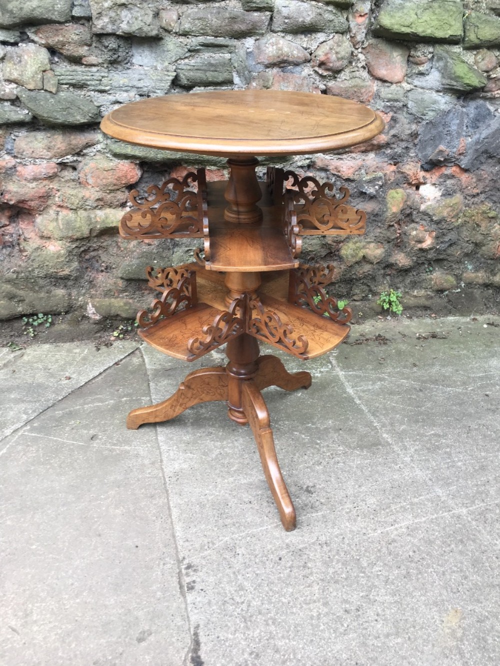 C19th walnut book table 