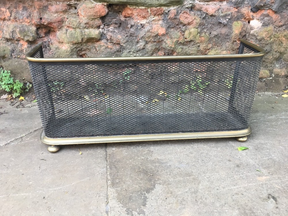 C19th fender in brass and steel mesh