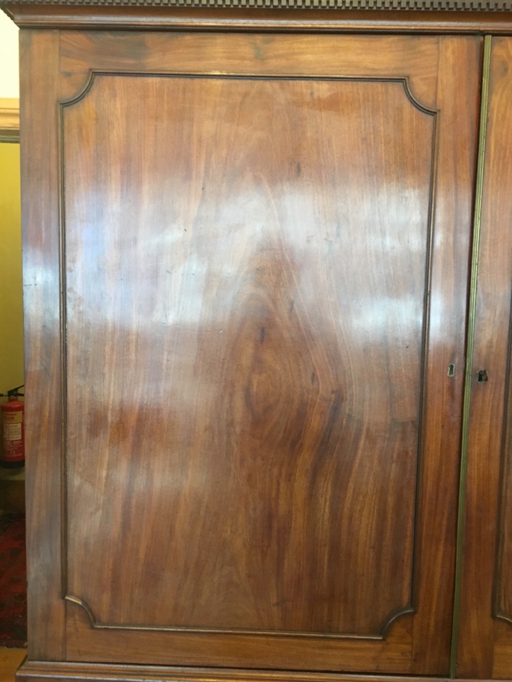 C18th Mahogany linen press View II