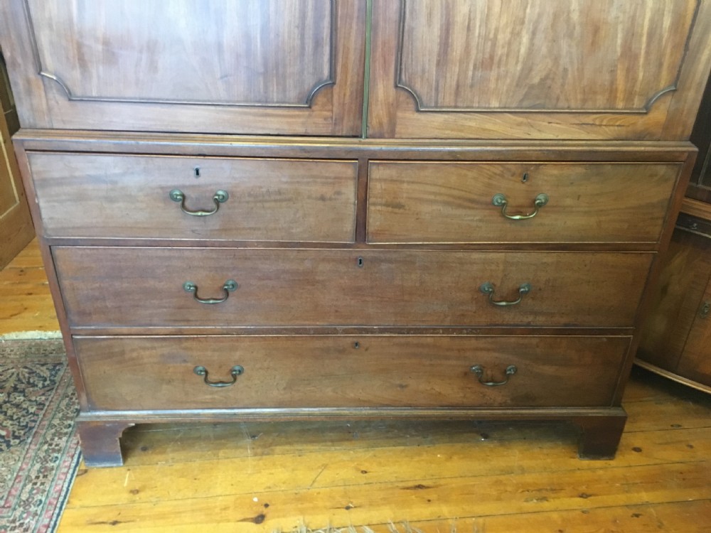 C18th Mahogany linen press View IV