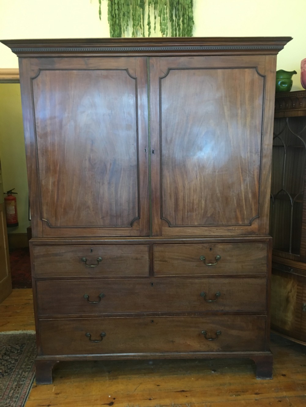 C18th Mahogany linen press View V
