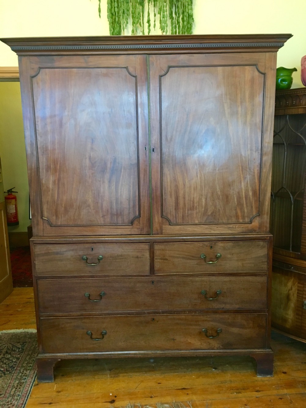 C18th Mahogany linen press View VII