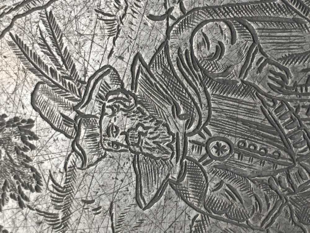 A pair of pewter engraved plates View XI