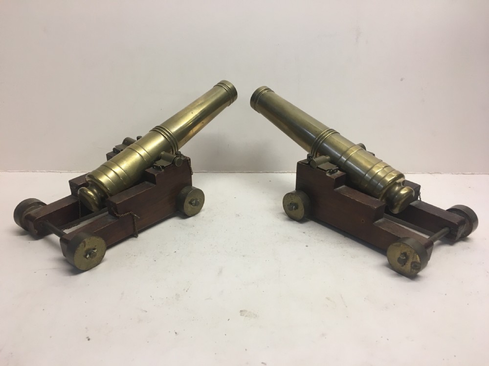A pair of Desktop model brass cannons  View VII