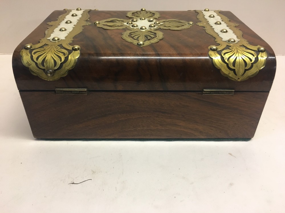 C19th walnut and brass jewellery box View V