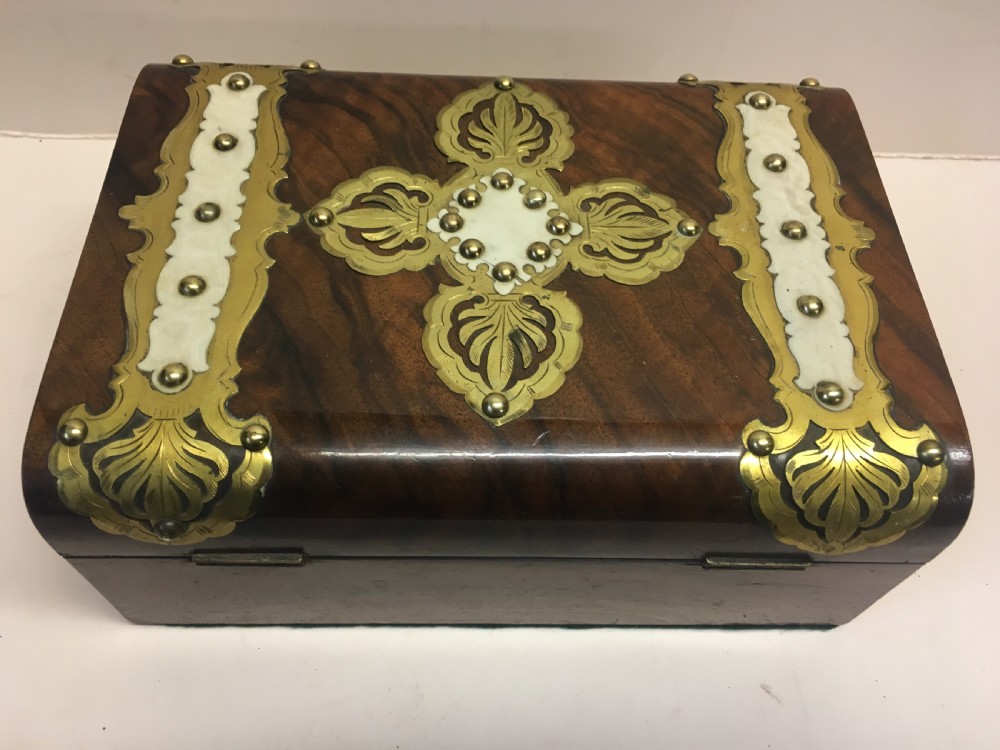C19th walnut and brass jewellery box View VI