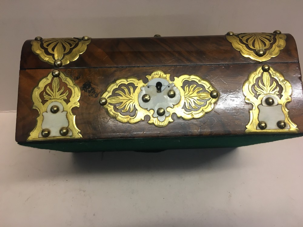 C19th walnut and brass jewellery box View VII