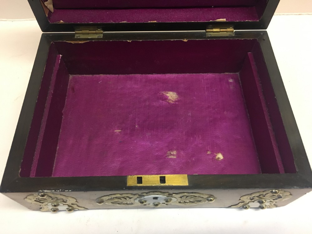C19th walnut and brass jewellery box View IX