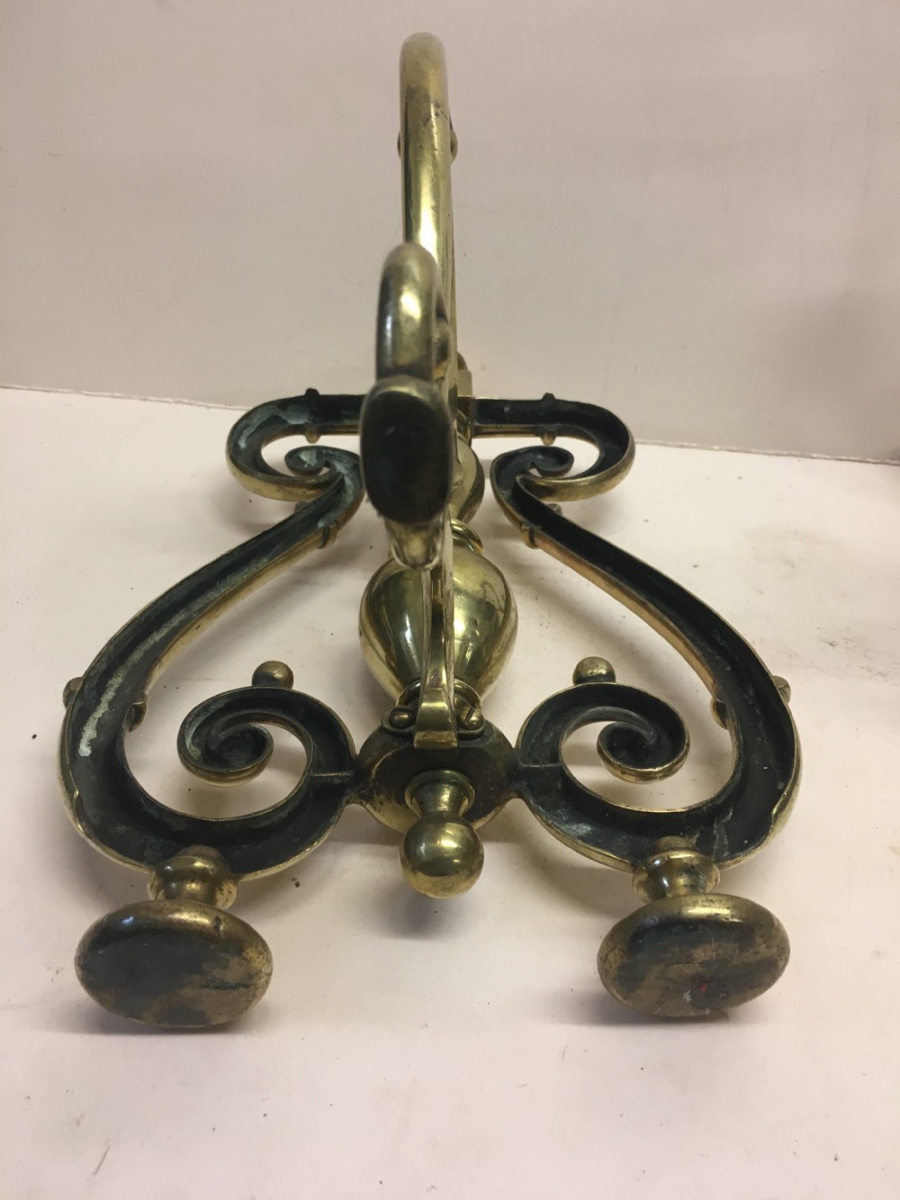 C19th large pair of brass fire dogs View VI