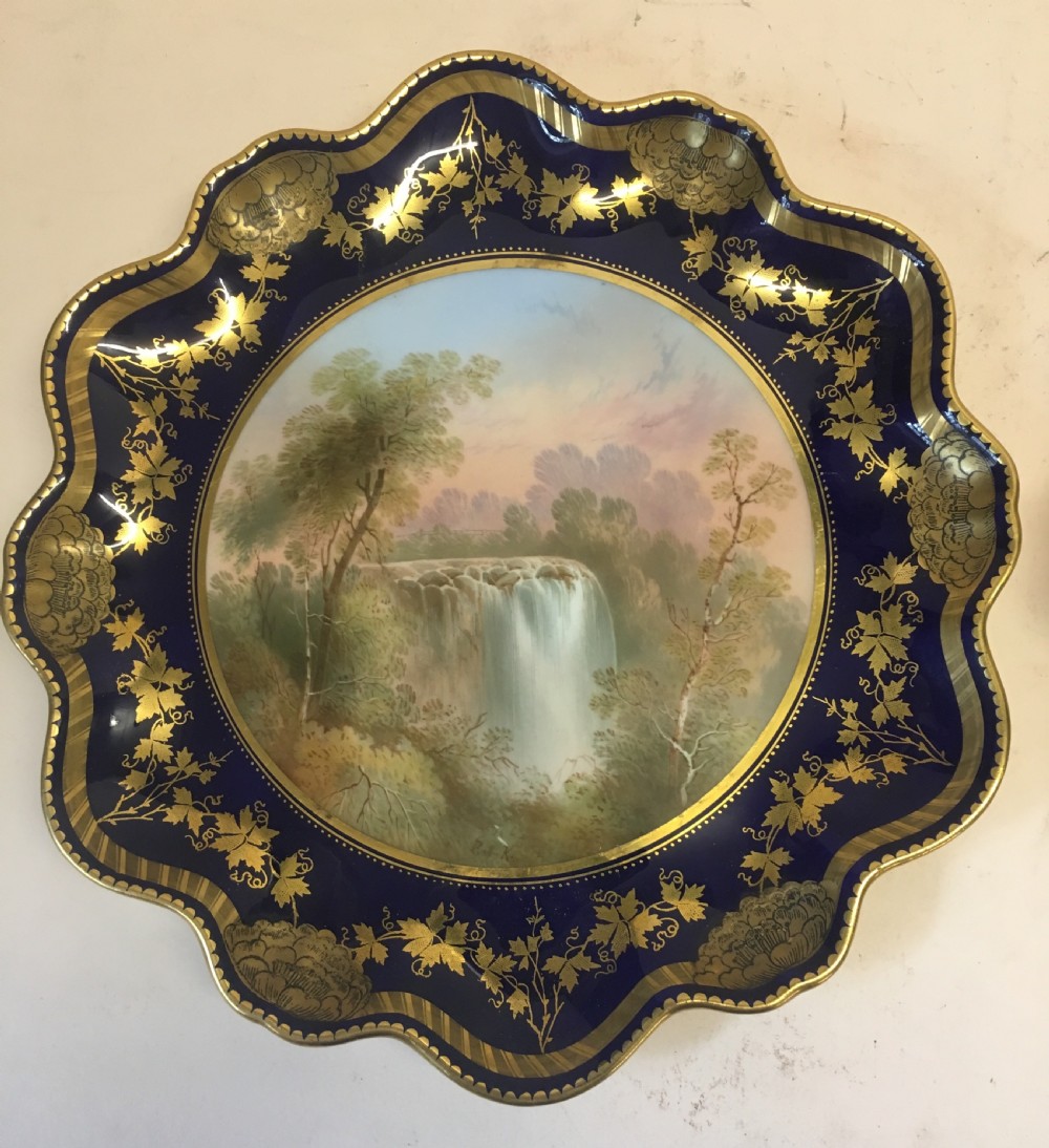 Pair of cabinet plates by Aynsley C1875 View II
