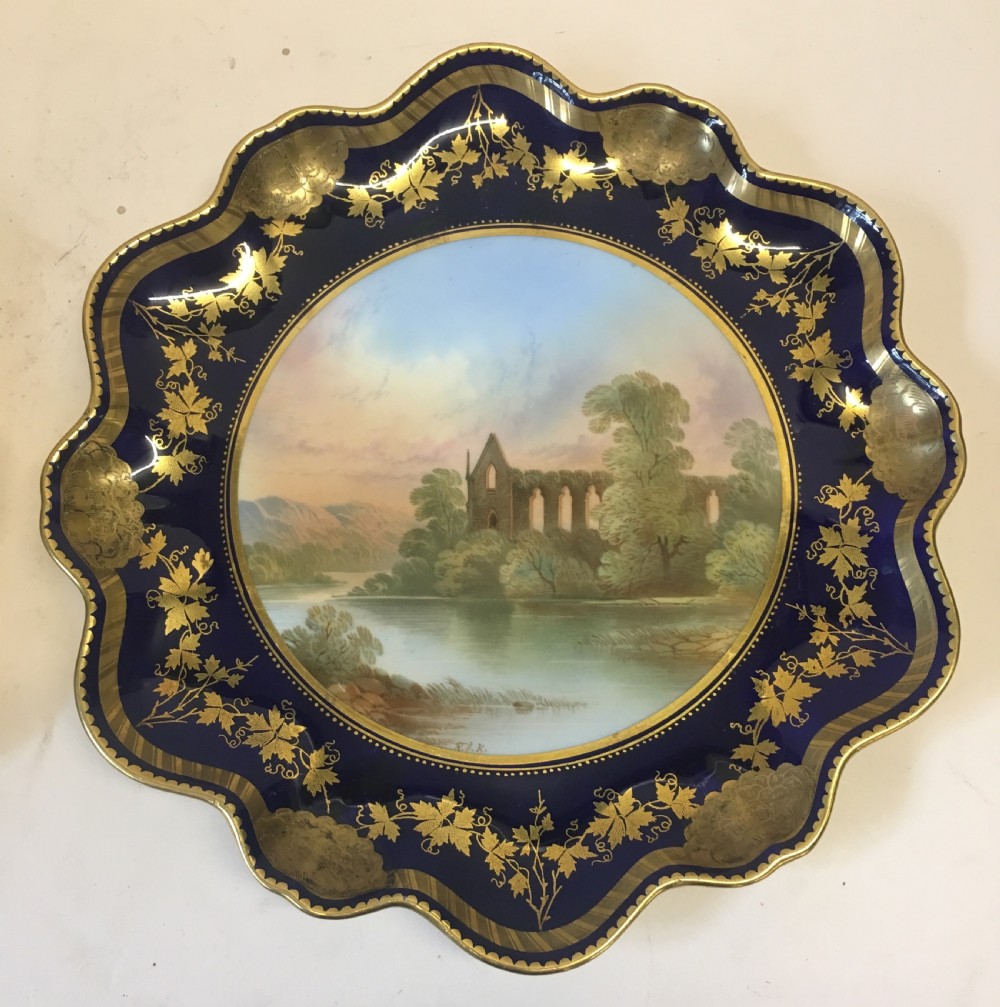 Pair of cabinet plates by Aynsley C1875 View III