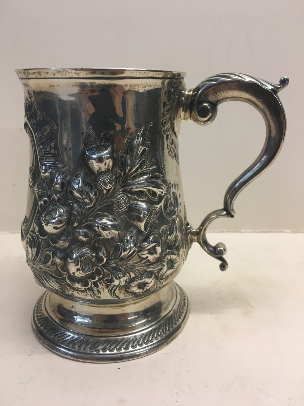 Silver hall marked tankard with inscription of Bristol interest 