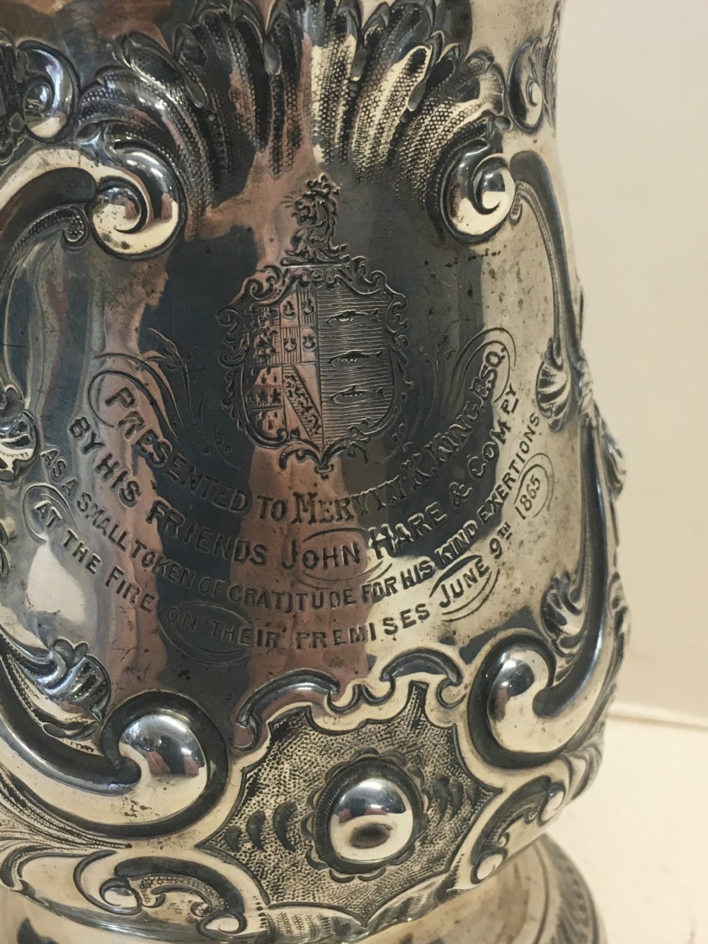 Silver hall marked tankard with inscription of Bristol interest  View IV