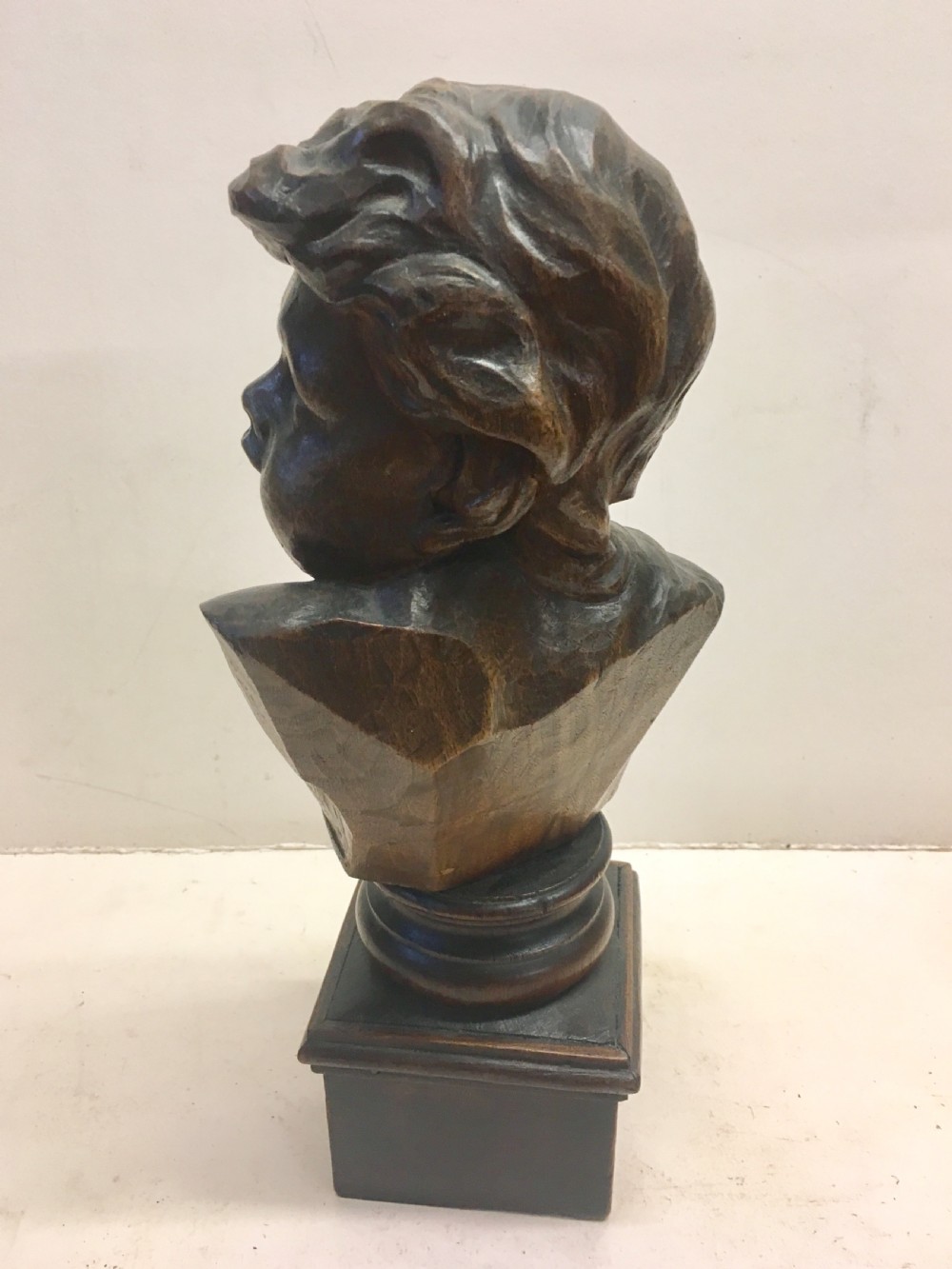 C19th carved wood cherub  View III