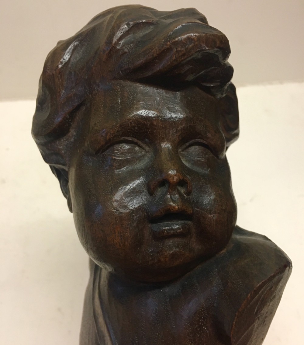 C19th carved wood cherub  View IV