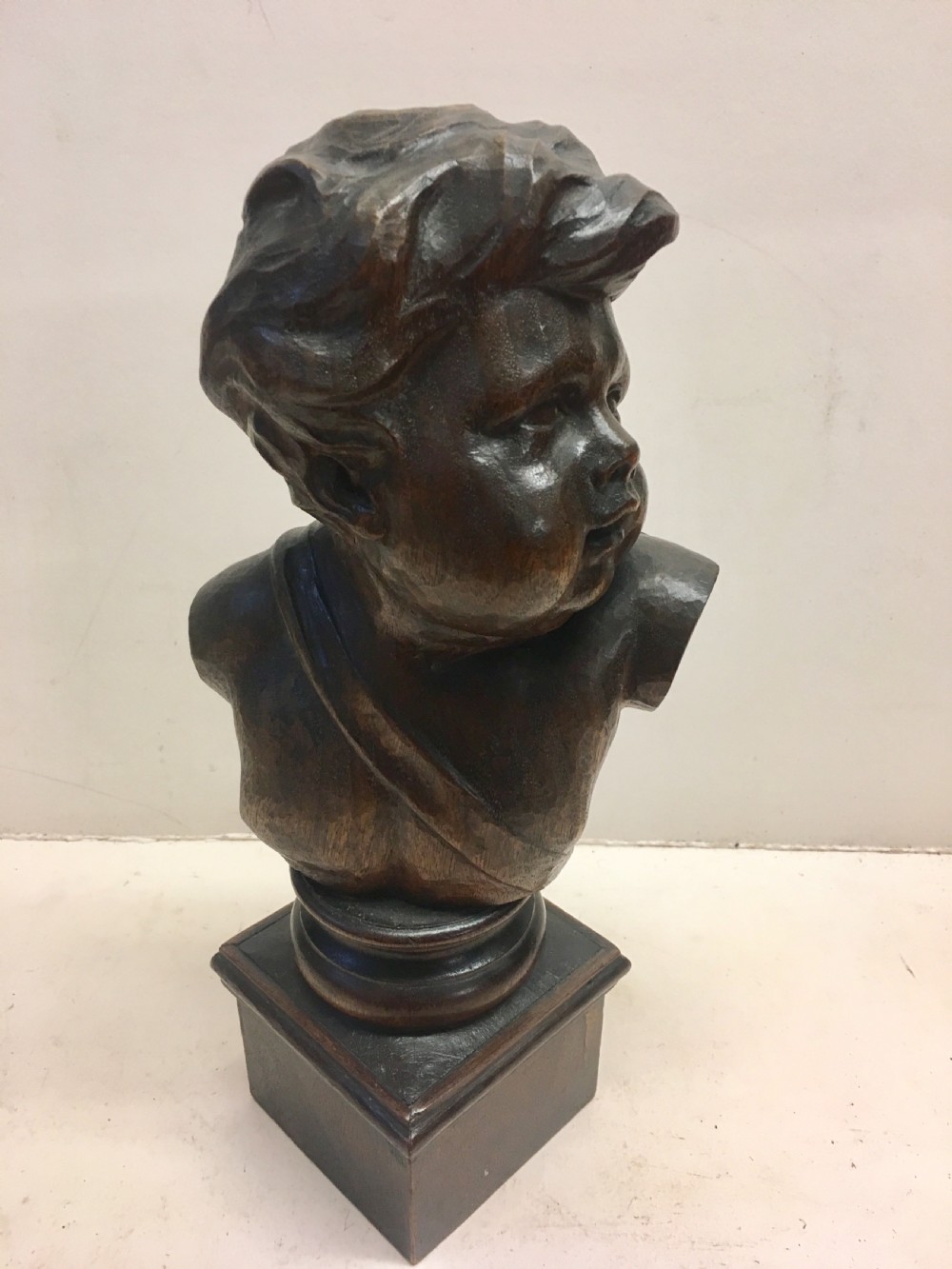 C19th carved wood cherub  View VI