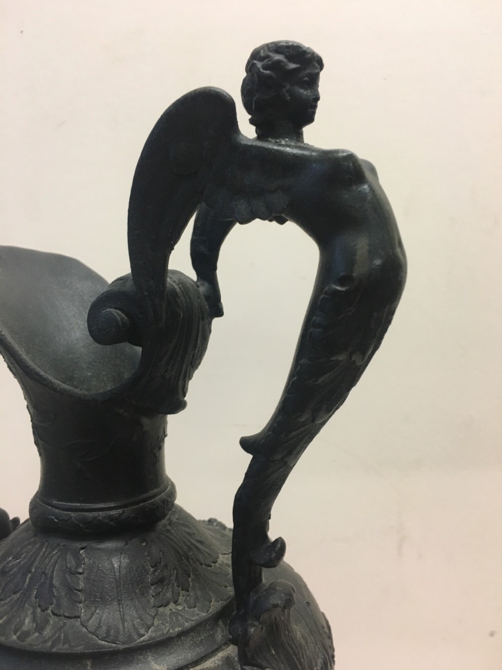 Large C19th bronzed Spelter classical ewer View IV