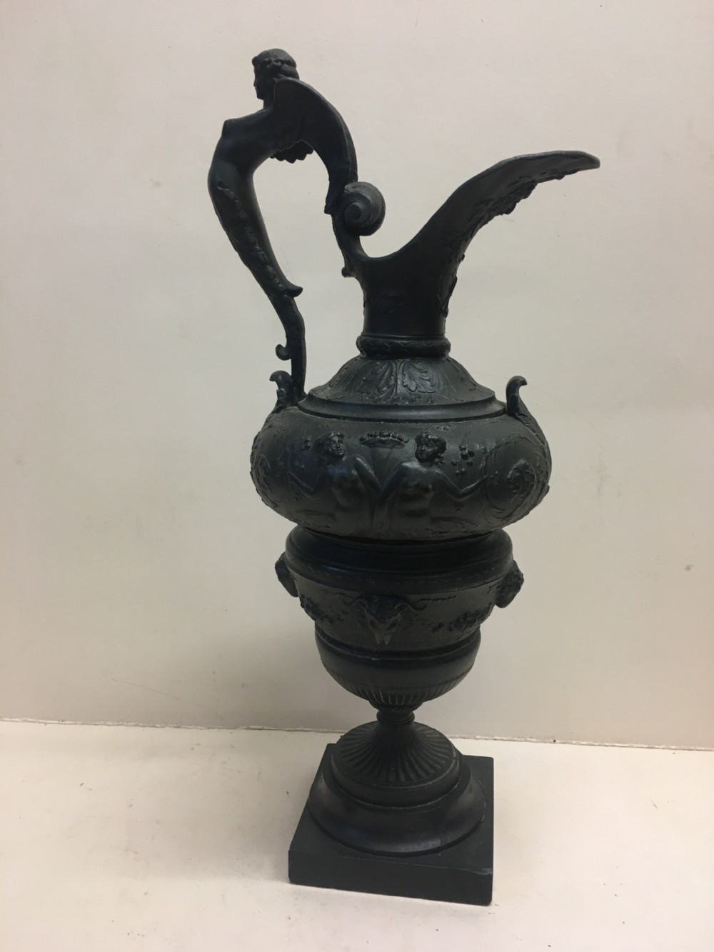 Large C19th bronzed Spelter classical ewer View VI