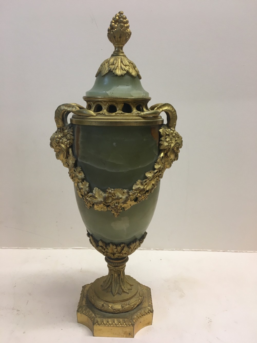 C19th gilt bronze mounted onxy vase and cover sensor  View IV