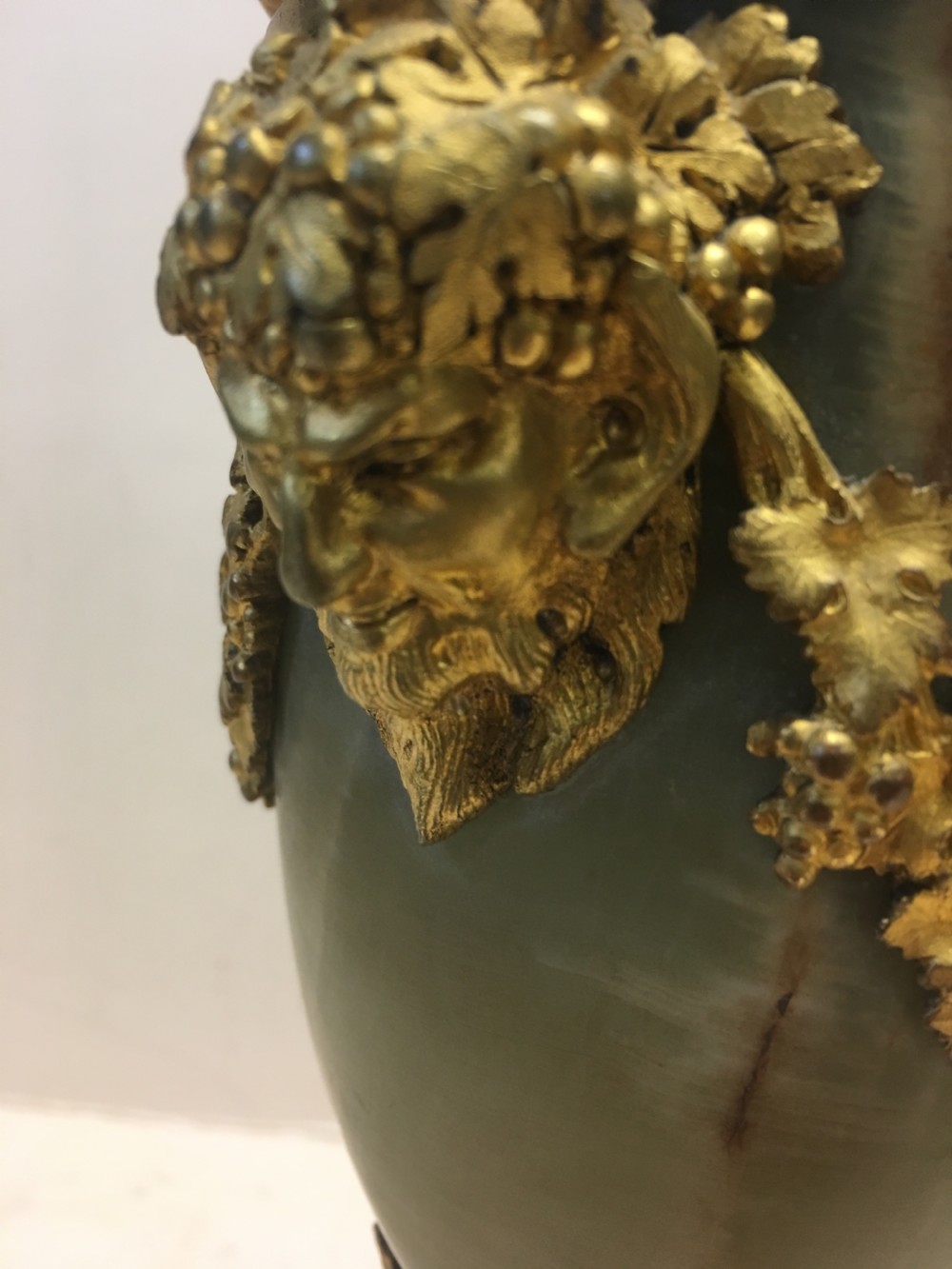 C19th gilt bronze mounted onxy vase and cover sensor  View V